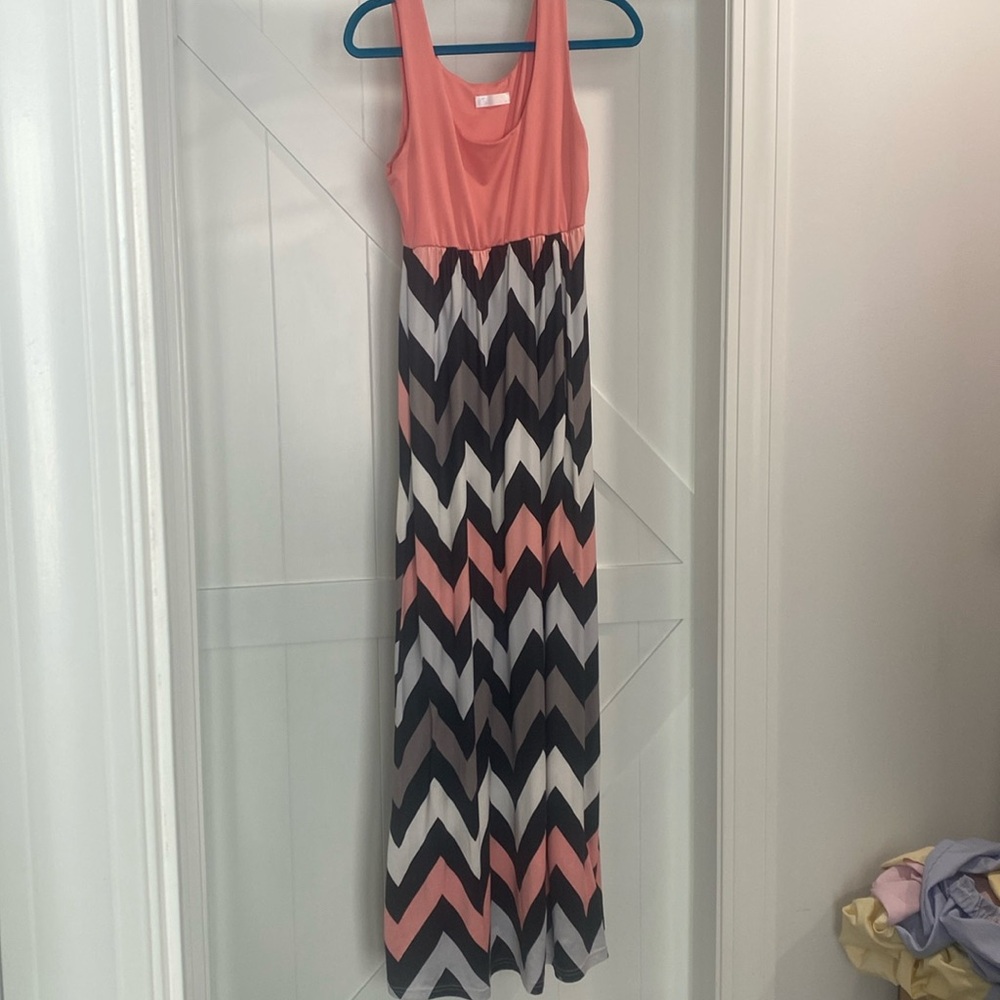Coral cute long dress